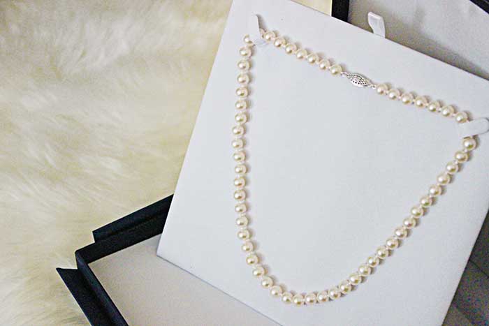 The Pearl Source – 7-8mm White Freshwater Pearl Necklace – Angela Ricardo